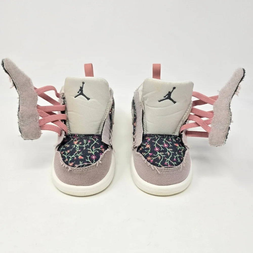 Nike Air Jordan 1 Retro Low ALT SE Floral Pink Velcro FJ3450-001 Toddler 7C - Picture 11 of 16
